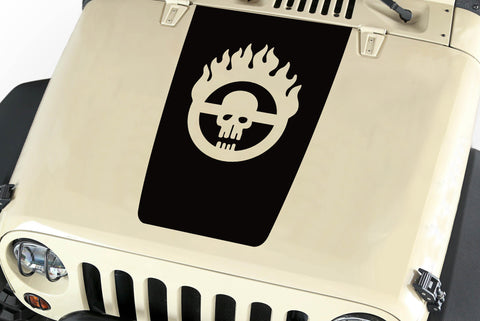 Hood Blackout Mad Max Skull Vinyl Decal Sticker (18) fit: Jeep Wrangler JK TJ YJ