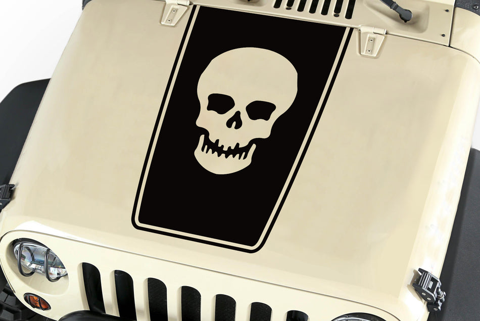 Hood Blackout Skull Vinyl Decal Sticker (20) fits: Jeep Wrangler JK TJ YJ