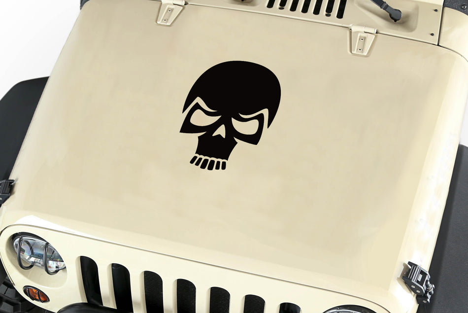 Skull Hood Body Vinyl Decal Sticker (19) fits: Jeep Wrangler JK TJ YJ