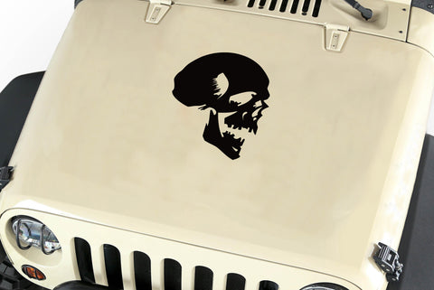 Skull Hood Body Vinyl Decal Sticker (14) fits: Jeep Wrangler JK TJ YJ