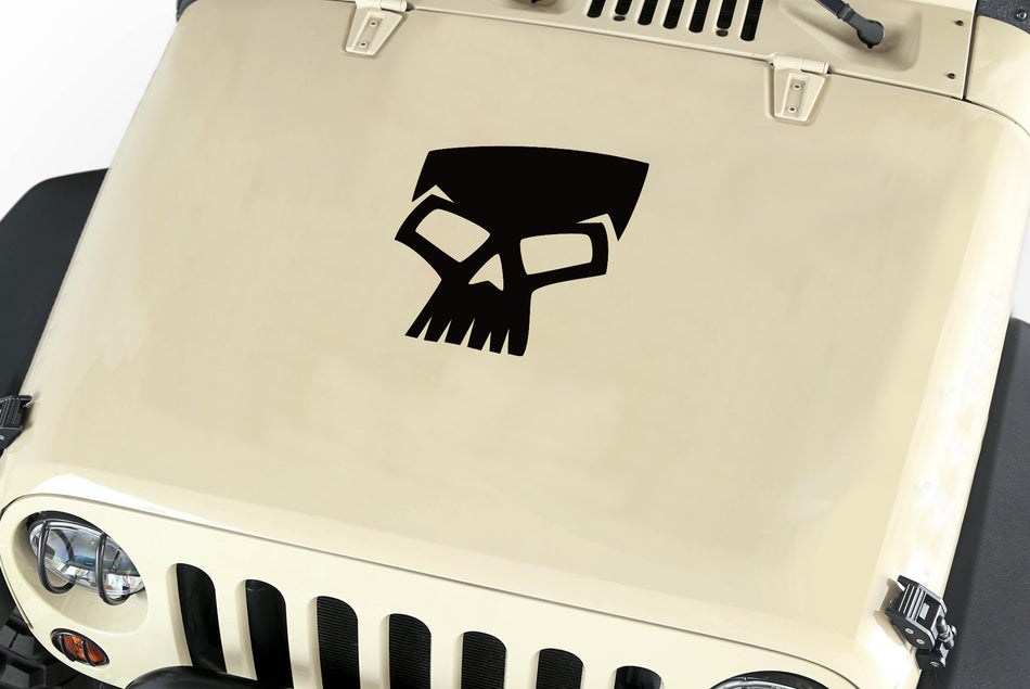 Skull Hood Body Vinyl Decal Sticker (17) fits: Jeep Wrangler JK TJ YJ