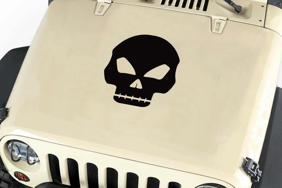 Skull Hood Body Vinyl Decal Sticker (13) fits: Jeep Wrangler JK TJ YJ