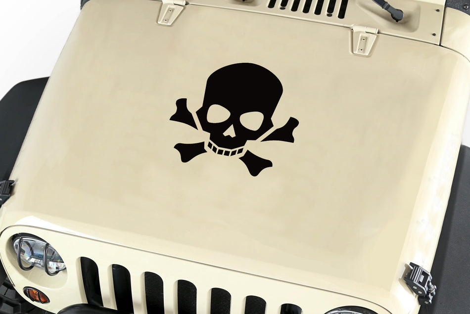 Skull Hood Body Vinyl Decal Sticker (16) fits: Jeep Wrangler JK TJ YJ