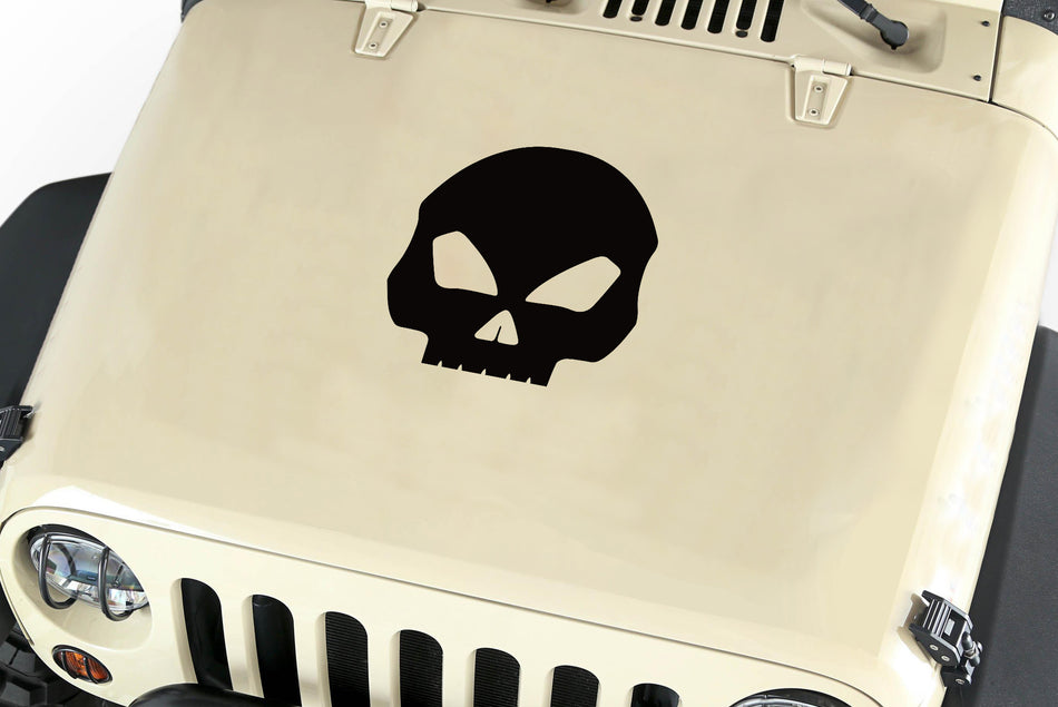 Skull Hood Body Vinyl Decal Sticker (21) fits: Jeep Wrangler JK TJ YJ